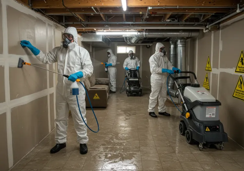 Basement Moisture Removal and Structural Drying process in Chapman, KS